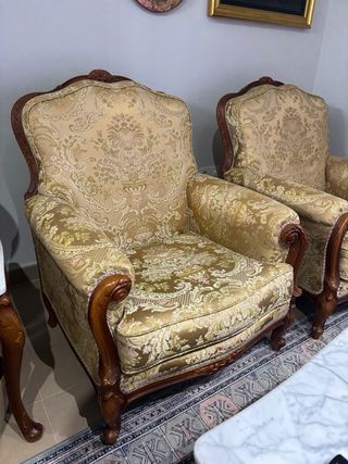 Sillón de seda estilo clásico