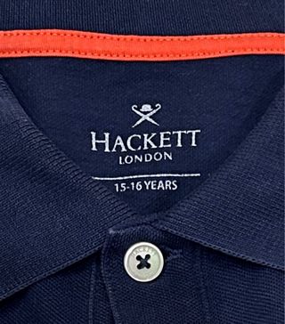 Polo Hackett niño azul con logo en multicolor