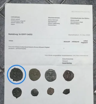 Moneta Bizantina Giustiniano II e Sofia 565-578 dC