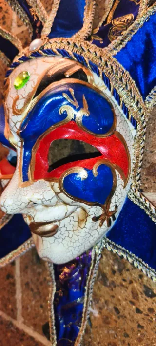 Maschera Veneziana Cartapesta Certificata  Vintage