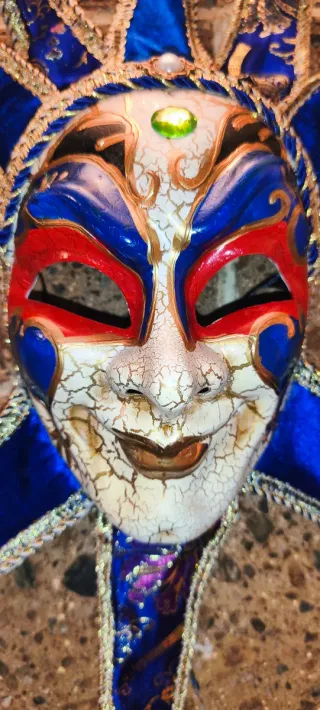 Maschera Veneziana Cartapesta Certificata  Vintage