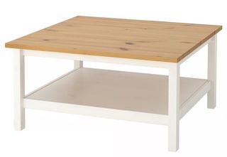 Mesa de centro cuadrada madera y blanca