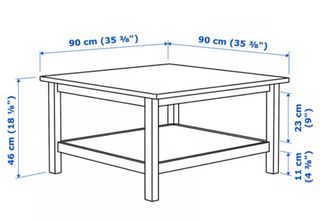 Mesa de centro cuadrada madera y blanca