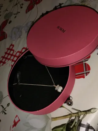 Collar Tous Oso Blanco Plata