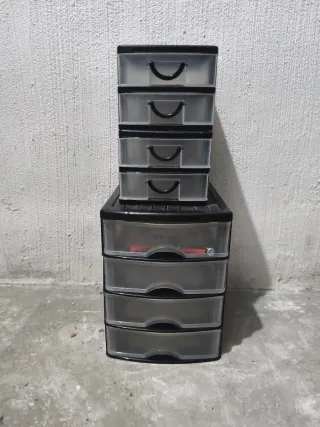 Cajonera Organizador Plástico Negro Transparente