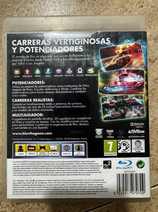 Blur PS3 Activision Juego Carreras