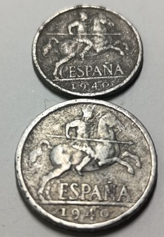 Lote 13 monedas Franco 50-10-5 cent. 1940-1963MBC