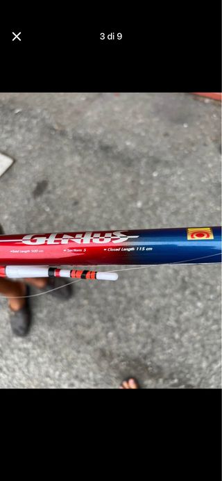 6 canne da pesca con mulinelli