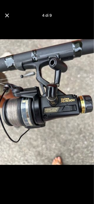 6 canne da pesca con mulinelli