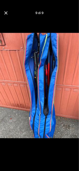 6 canne da pesca con mulinelli