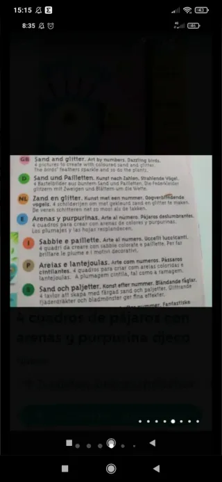 Djeco Cuadros de Pájaros con Arena Glitter Manuali