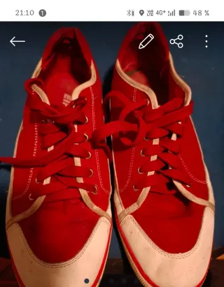 Zapatillas lona rojas y blancas talla 46