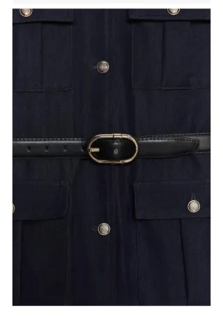 Chaqueta Zara Azul Marino con Cinturón