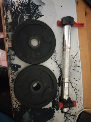 2 Discos de pesa 4,4 libras más mancuerda