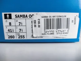 Adidas Samba Zapatillas Blancas y Verdes