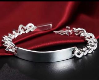 Pulsera esclava plateada caballero