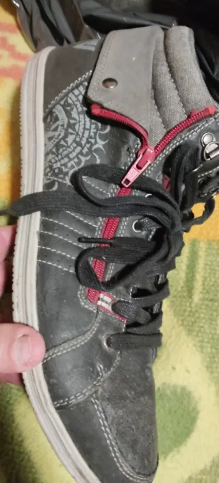 Botines Hombre Talla 46 Negro/Rojo