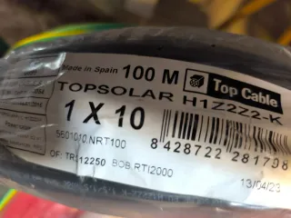 Cable Solar H1Z2Z2-K 10mm 1500V