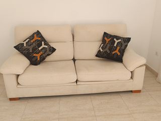 Sofá reclinable tela desenfundable beige