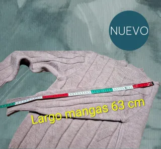 Jersey grueso de punto trenzado color rosa pálido