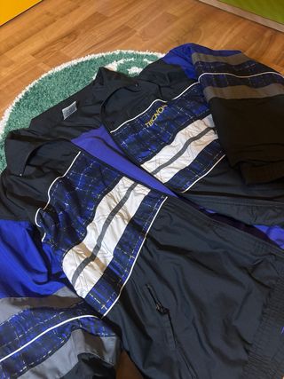 Giacca tecnica zip up Y2K Baggy Nera e Blu