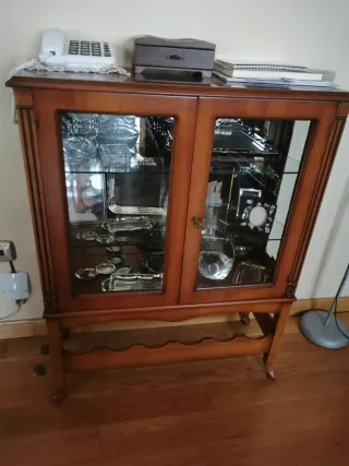 Vitrina de madera y cristal