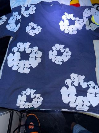 Camisa Denim Tears Azul Estampada