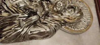 Cuadro relieve metal Virgen María con Niño