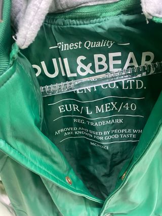 Chaqueta Varsity Pull&Bear Verde Talla L