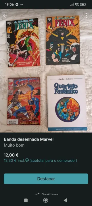 Bandas desenhadas Super-Homem,X-Men e Quarteto Fan