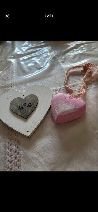 Coppia cuori decorativi shabby chic