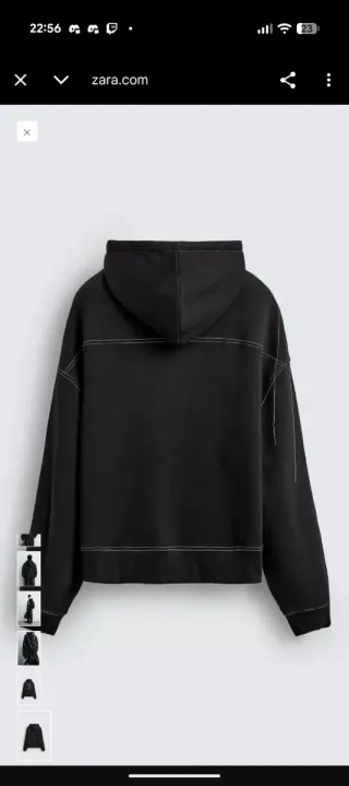 Sudadera Zara Negra Talla L