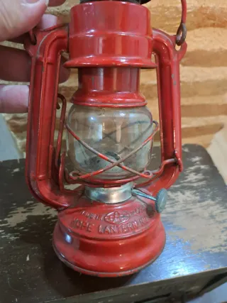 Lámpara Farol Antigua Roja