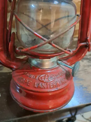 Lámpara Farol Antigua Roja