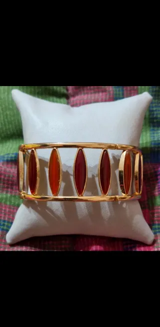Bracciale donna vintage oro con pietre arancio