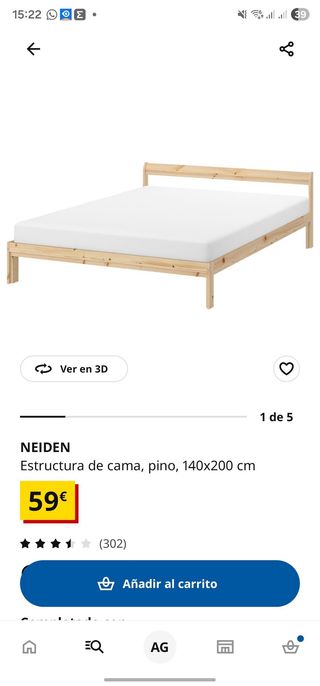 Cama Matrimonial Madera