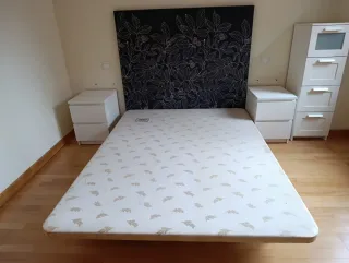 Cabecero de cama tela diseño hojas
