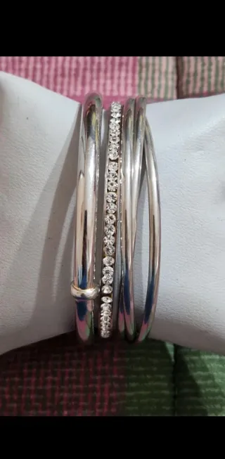 Set 5 Bracciali Argento Cerchio Brillanti