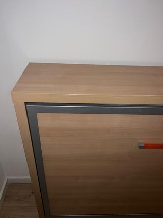 Cama Plegable y estanterías Madera/Metal