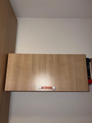 Cama Plegable y estanterías Madera/Metal