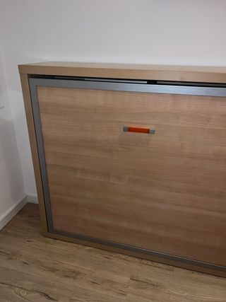 Cama Plegable y estanterías Madera/Metal