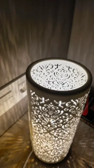 2 Lámparas de mesa cerámica blanca