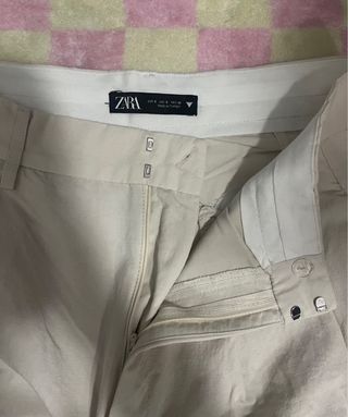 Pantalón ancho crema