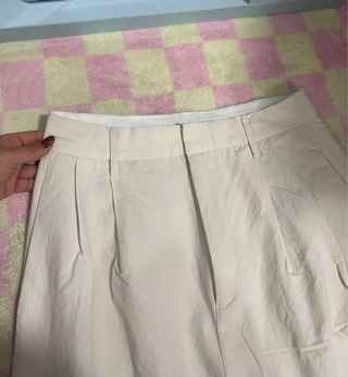 Pantalón ancho crema