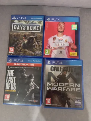 Lote 4 Juegos PS4: Days Gone, FIFA 20, TLoU, CoD M