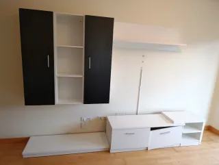 Mueble de salón modular blanco y negro