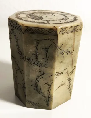 Antico Timbro Cinese Sigillo Taoista Bagua