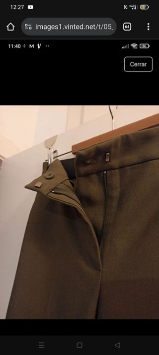 Pantalón Mango verde talla 36