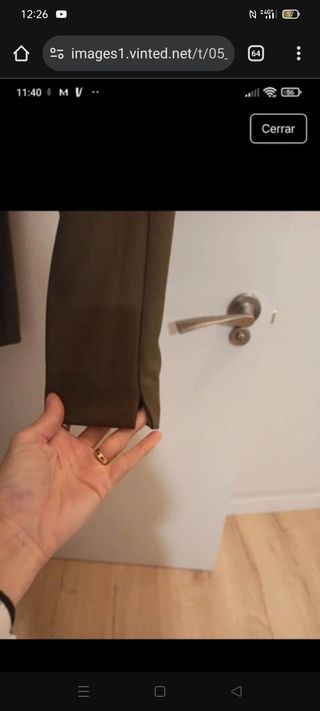 Pantalón Mango verde talla 36