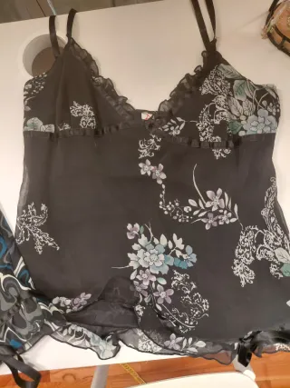 2 Top Rebecca Tg 44 Nero Multicolor